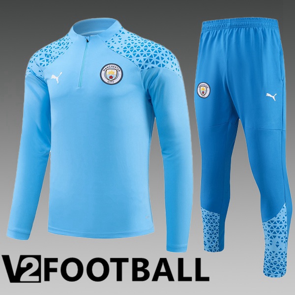 Manchester City Kids Training Tracksuit Suit Blue 2023/2024