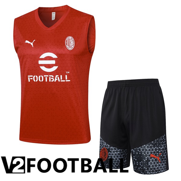 AC Milan Soccer Vest + Shorts Red 2023/2024