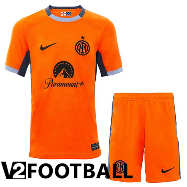 Inter Milan Kids Soccer Shirt Third Orange 2023/2024