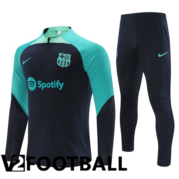 FC Barcelona Training Tracksuit Suit Royal Blue Green 2023/2024