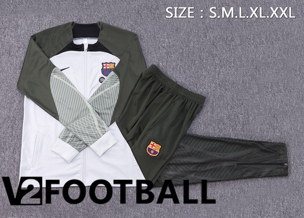 FC Barcelona Training Jacket Suit White Green 2023/2024