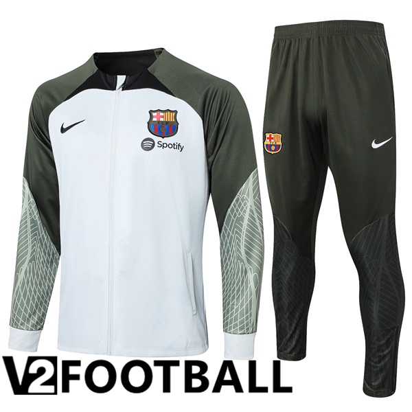 FC Barcelona Training Jacket Suit White Green 2023/2024