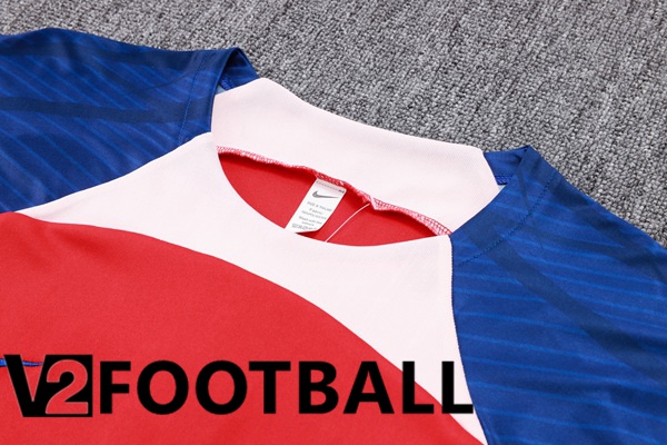 Atletico Madrid Training T Shirt + Shorts Red Blue 2023/2024