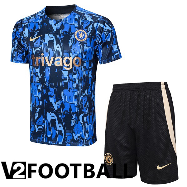 FC Chelsea Training T Shirt + Shorts Blue 2023/2024