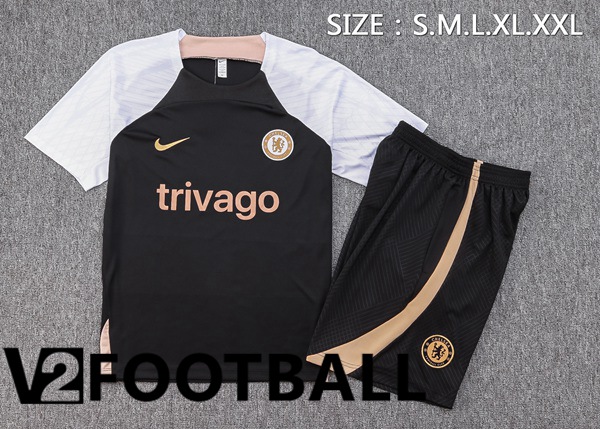 FC Chelsea Training T Shirt + Shorts Black 2023/2024