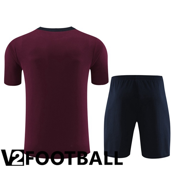 England Training T Shirt + Shorts Red 2023/2024