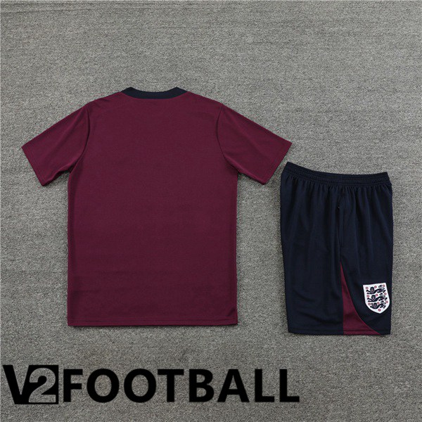 England Training T Shirt + Shorts Red 2023/2024