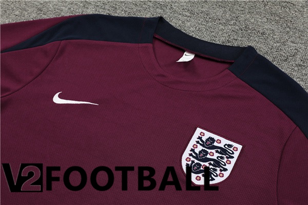 England Training T Shirt + Shorts Red 2023/2024