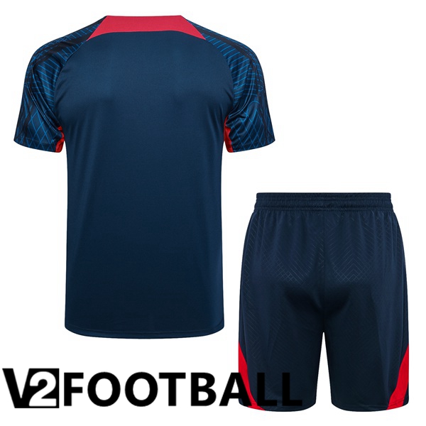 Paris PSG Training T Shirt + Shorts Royal Blue 2023/2024