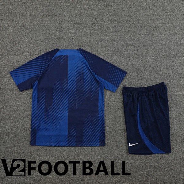 FC Barcelona Training T Shirt + Shorts Blue 2023/2024