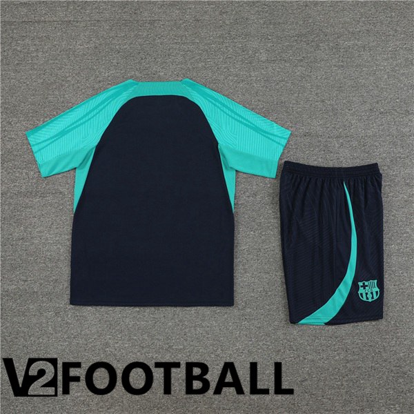 FC Barcelona Training T Shirt + Shorts Green Royal Blue 2023/2024