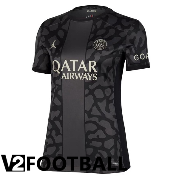 Paris PSG Womens Soccer Shirt Third Black 2023/2024
