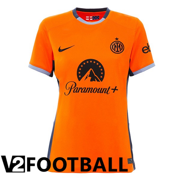 Inter Milan Womens Soccer Shirt Third Orange 2023/2024