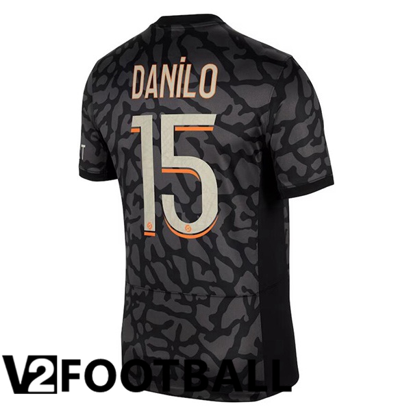 Paris PSG (Danilo 15) Soccer Shirt Third Black 2023/2024
