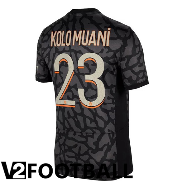 Paris PSG (Kolo Muani 23) Soccer Shirt Third Black 2023/2024