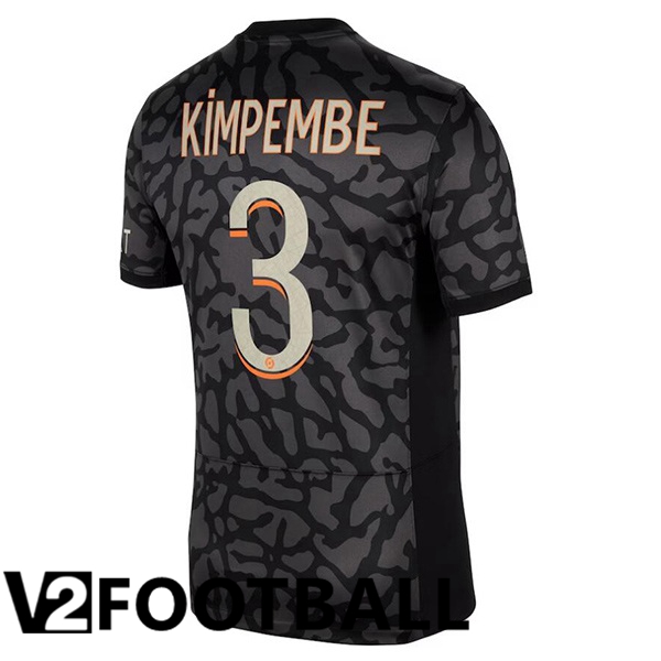 Paris PSG (Kimpembe 3) Soccer Shirt Third Black 2023/2024