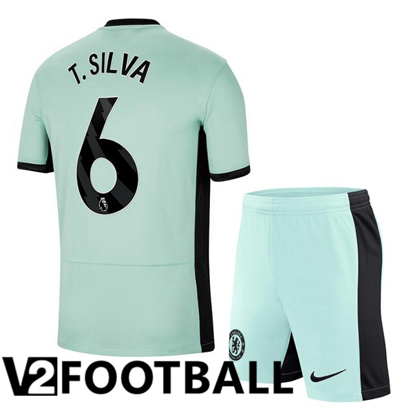 FC Chelsea (T. Silva 6) Kids Soccer Shirt Third Green 2023/2024