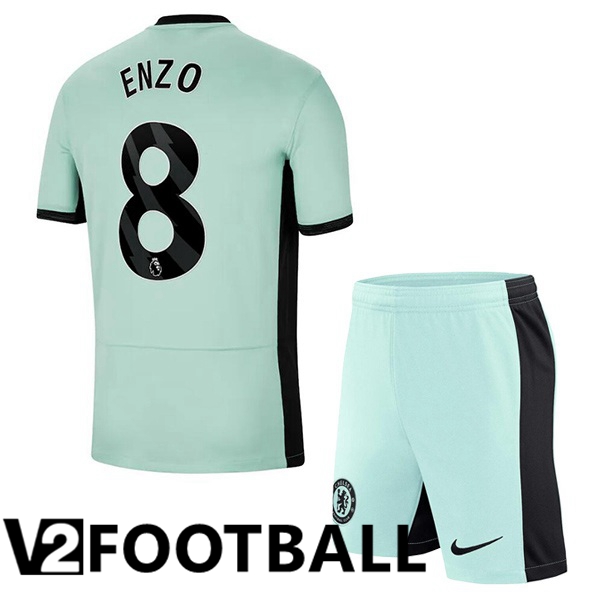 FC Chelsea (Enzo 8) Kids Soccer Shirt Third Green 2023/2024