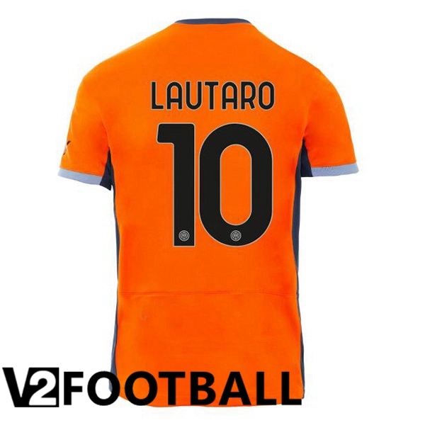 Inter Milan (LAUTARO 10) Soccer Shirt Third Orange 2023/2024