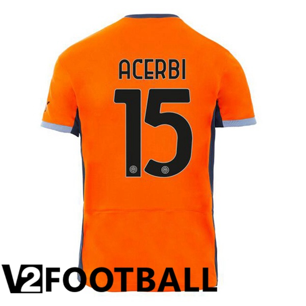Inter Milan (ACERBI 15) Soccer Shirt Third Orange 2023/2024
