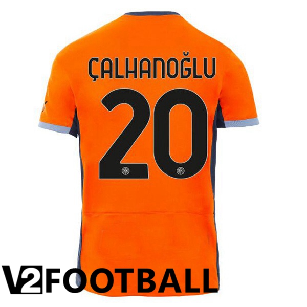 Inter Milan (ÇALHANOĞLU 20) Soccer Shirt Third Orange 2023/2024