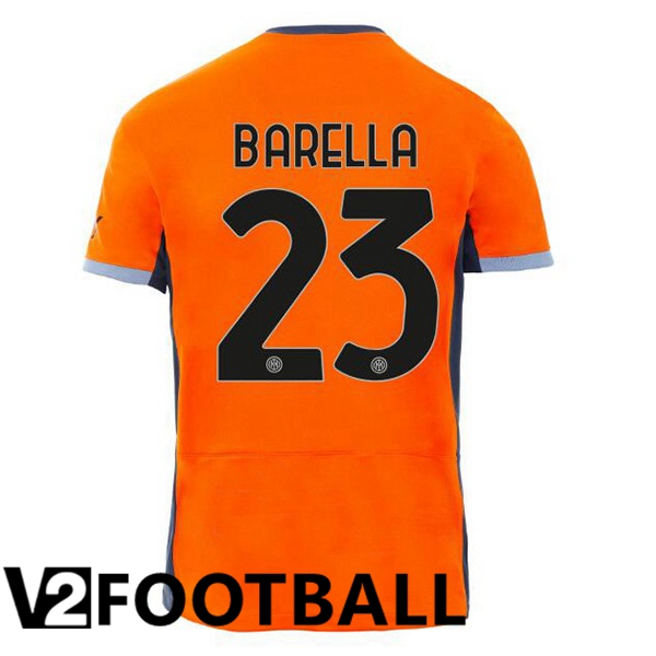 Inter Milan (BARELLA 23) Soccer Shirt Third Orange 2023/2024