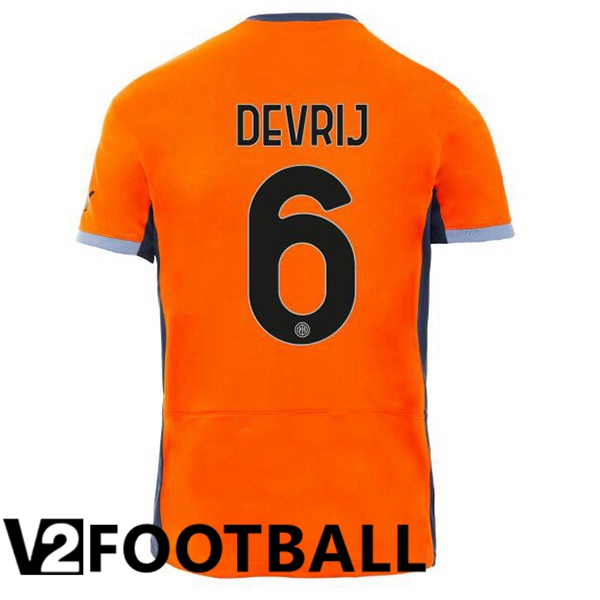 Inter Milan (DE VRIJ 6) Soccer Shirt Third Orange 2023/2024