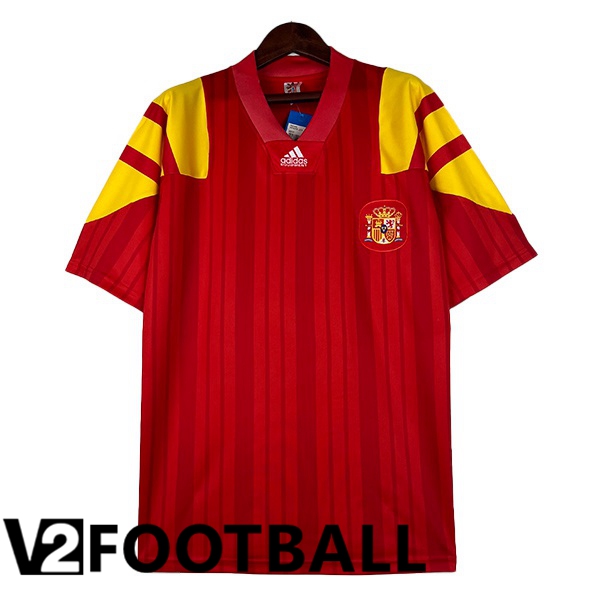 Spain Retro Soccer Shirt Home Red 1992-1994