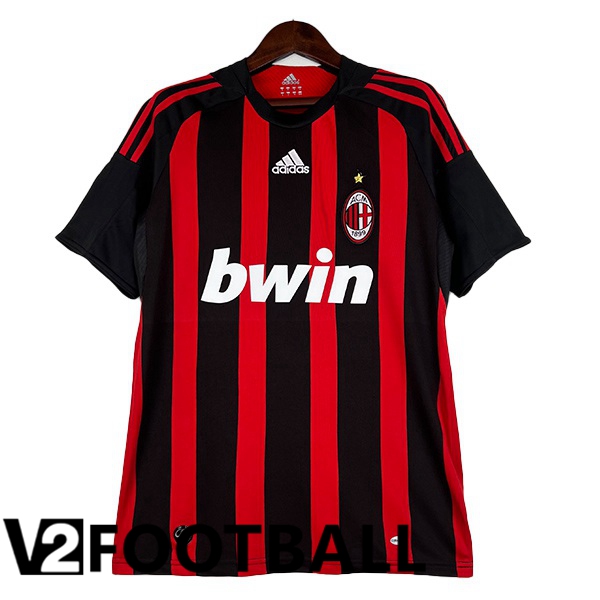 AC Milan Retro Soccer Shirt Home Red Black 2008-2009