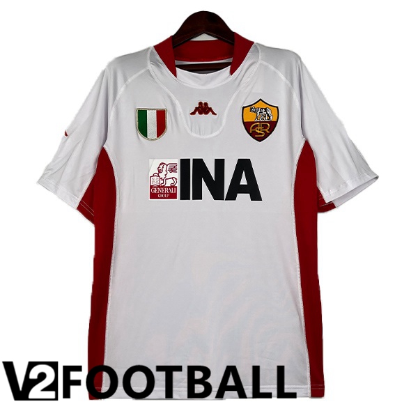 AS Roma Retro Soccer Shirt Away White 2001-2002
