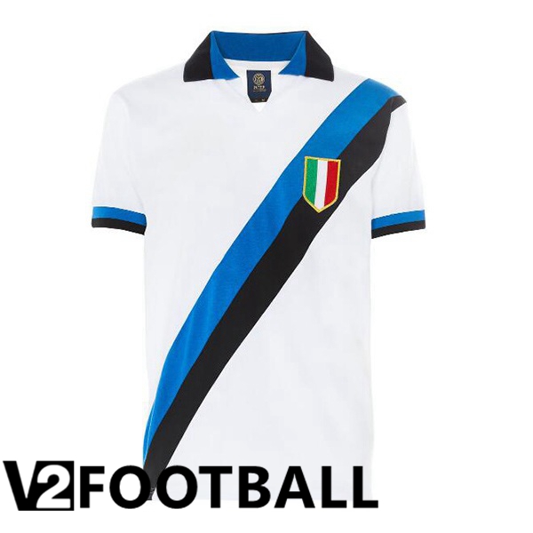 Inter Milan Retro Soccer Shirt Away White Blue 1963-1964