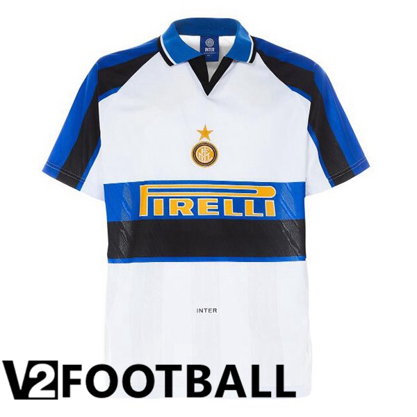 Inter Milan Retro Soccer Shirt Away White Blue 1996-1997