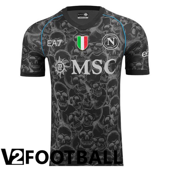 SSC Napoli Soccer Shirt Halloween Black 2023/2024