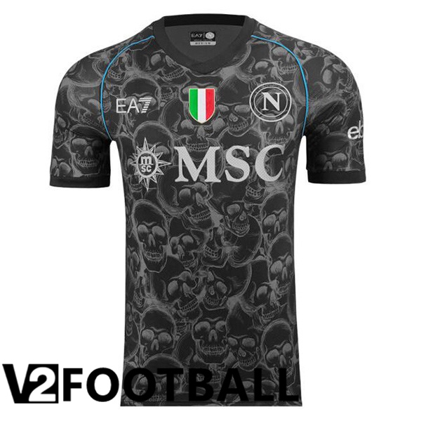 SSC Napoli Soccer Shirt Halloween Black 2023/2024