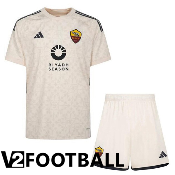 AS Roma Kids RIYADH SEASON Football Shirt Away Yellow 2023/2024
