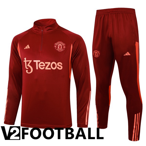 Manchester United Training Tracksuit Suit Red 2023/2024