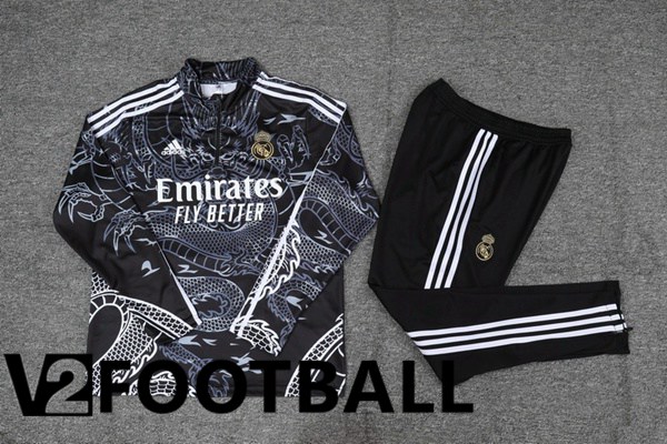 Real Madrid Training Tracksuit Suit Black 2023/2024