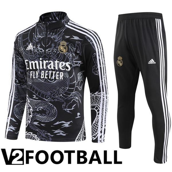 Real Madrid Training Tracksuit Suit Black 2023/2024