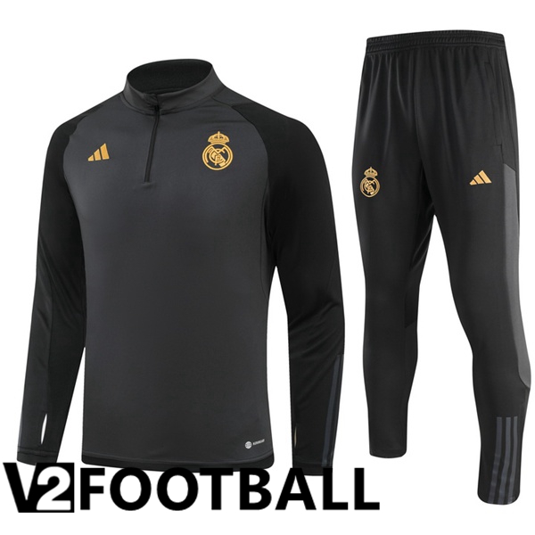 Real Madrid Training Tracksuit Suit Black 2023/2024