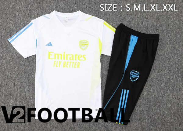 Arsenal Training T Shirt + Shorts White 2023/2024