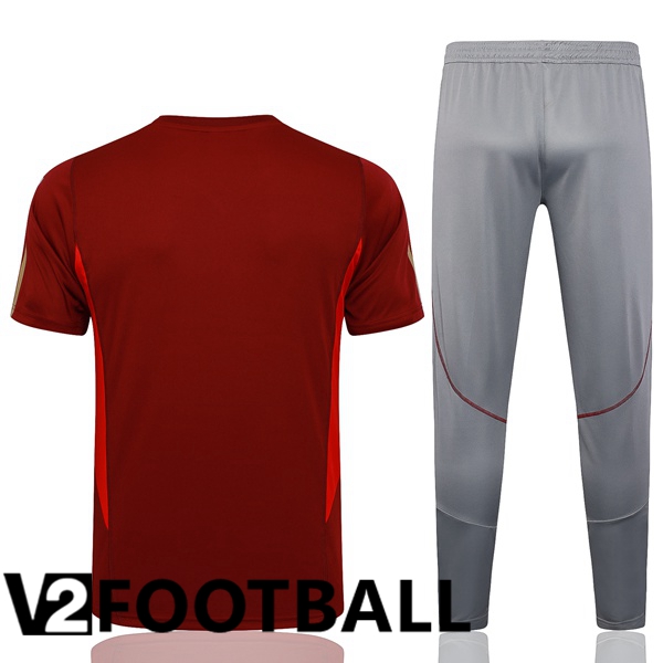 Arsenal Training T Shirt + Shorts Red 2023/2024