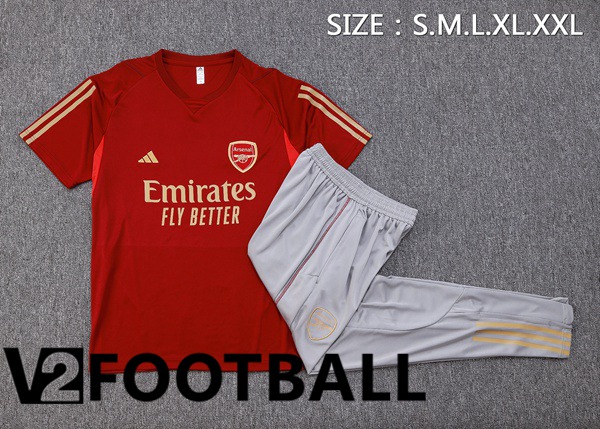 Arsenal Training T Shirt + Shorts Red 2023/2024