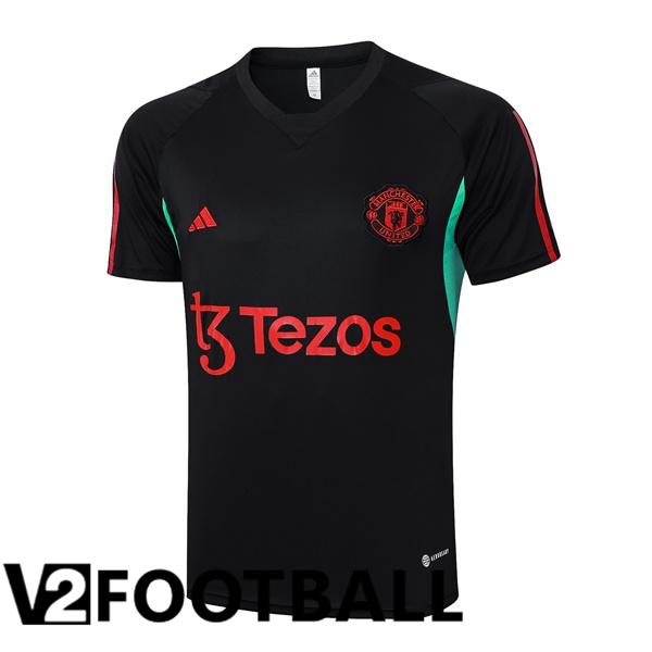 Manchester United Training T Shirt Black Red 2023/2024