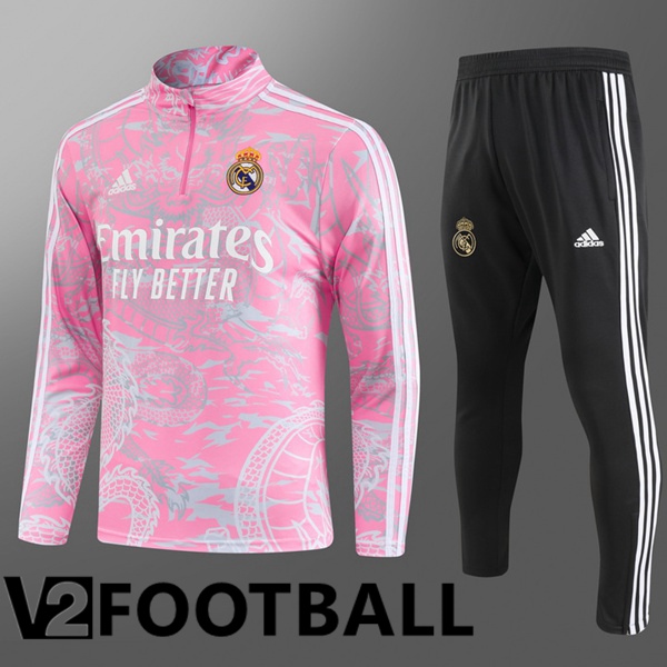 Real Madrid Kids Training Tracksuit SuitPink 2023/2024