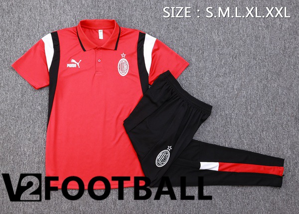 AC Milan Football Polo + Pants Red 2023/2024