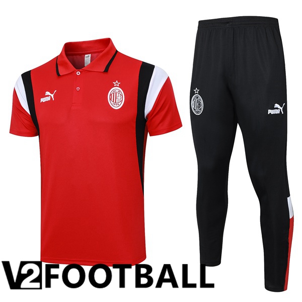 AC Milan Football Polo + Pants Red 2023/2024