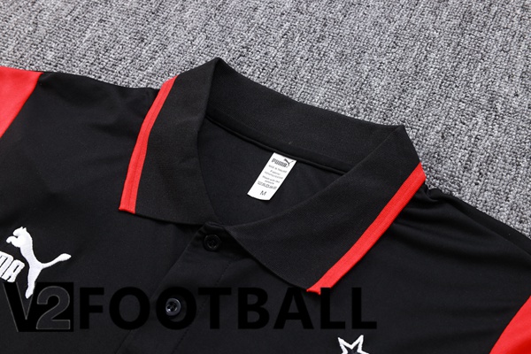 AC Milan Football Polo + Pants Black 2023/2024