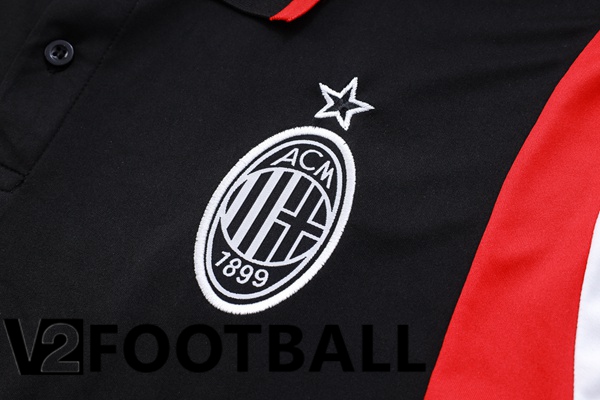 AC Milan Football Polo + Pants Black 2023/2024