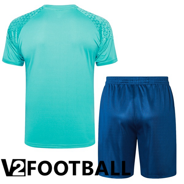 Marseille OM Training T Shirt + Shorts Blue 2023/2024