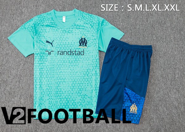 Marseille OM Training T Shirt + Shorts Blue 2023/2024